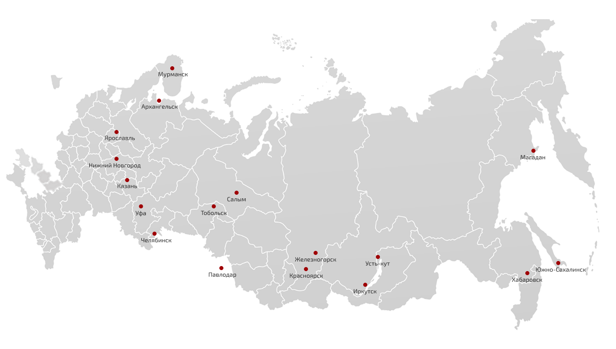 карта филиалов